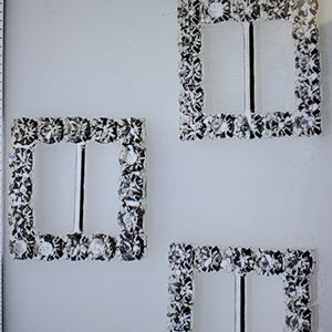 25 pcs 15mm Silver Square Shaped Rhinestone Buckle Slider New